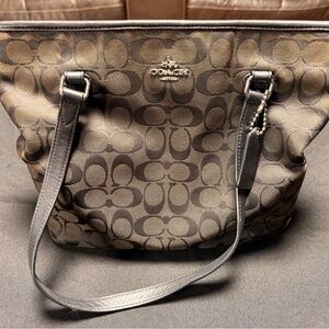 Coach Dark Black Signature Shoulder Bag
